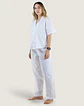 Pantalón Pijama Mujer Algodón Blanco - Miniatura 1