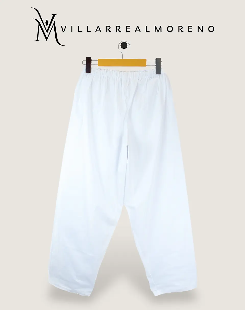 Pantalón Pijama Mujer Algodón Blanco 4