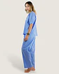 Blusa Pijama Mujer Algodón Celeste - Miniatura 2