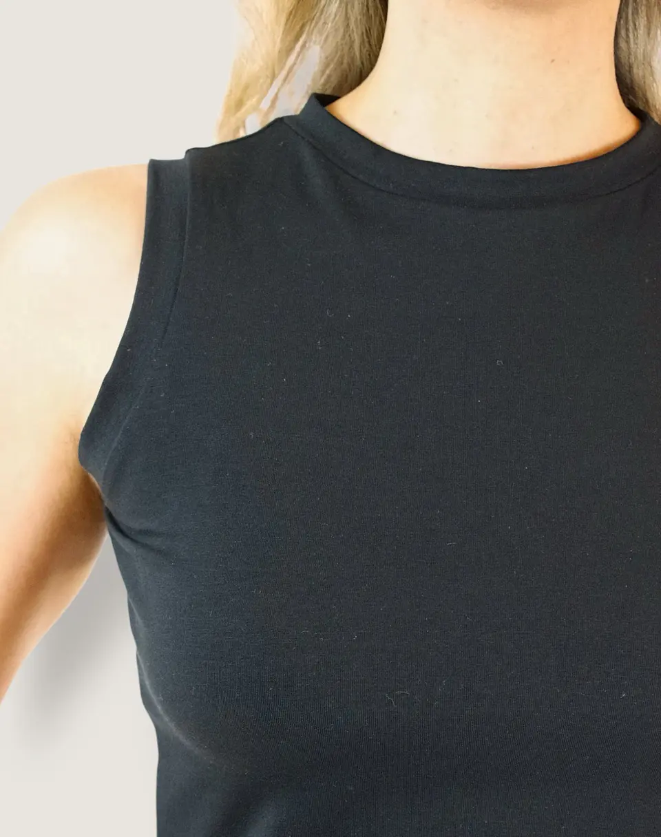 Blusa Algodón Flexible Negra 5