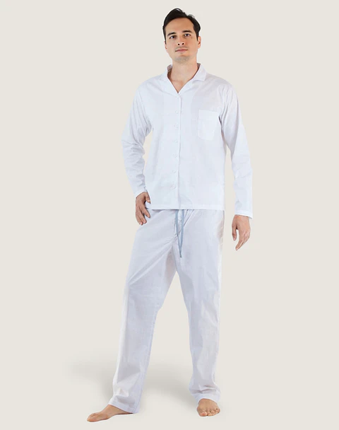 Pantalón Pijama Hombre Algodón Blanco