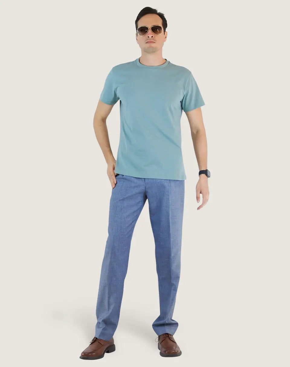 Camiseta Algodón Hombre Verde Cerceta 1