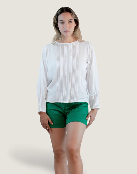 Blusa Con Alforzas