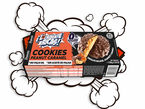 Galletas de Chocolate con Leche, Cacahuete y Caramelo 128g