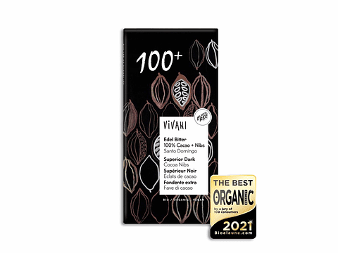 Chocolate Negro 100% com Pepitas de Cacau BIO 80g