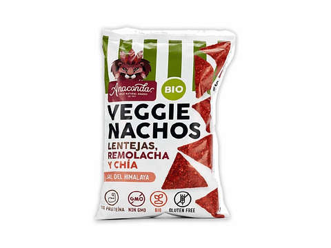 Nachos orgánicos de lentejas, remolacha y chía 125 g