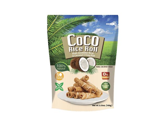 Rolo Crocante de Coco e Arroz 100g