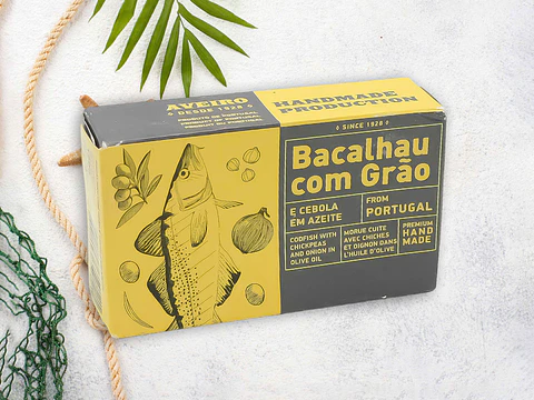 Bacalhau com Grão de Bico & Alho em Azeite 120g