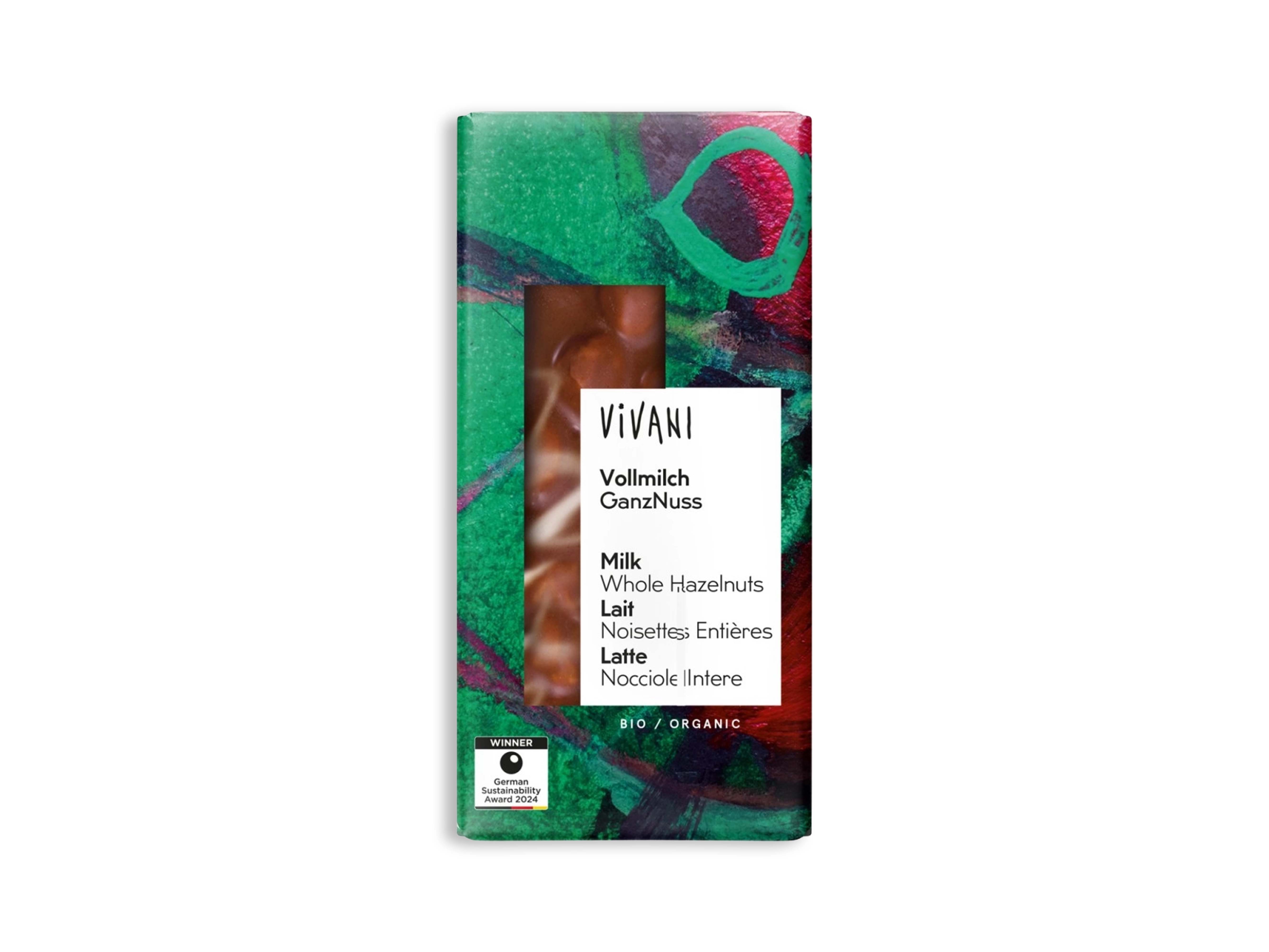 Tablete Chocolate Leite com Avelãs BIO 100g 1