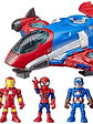 Marvel Super Hero Adventure Avengers 3 Figuras Y 3 Vehiculos - Miniatura 1