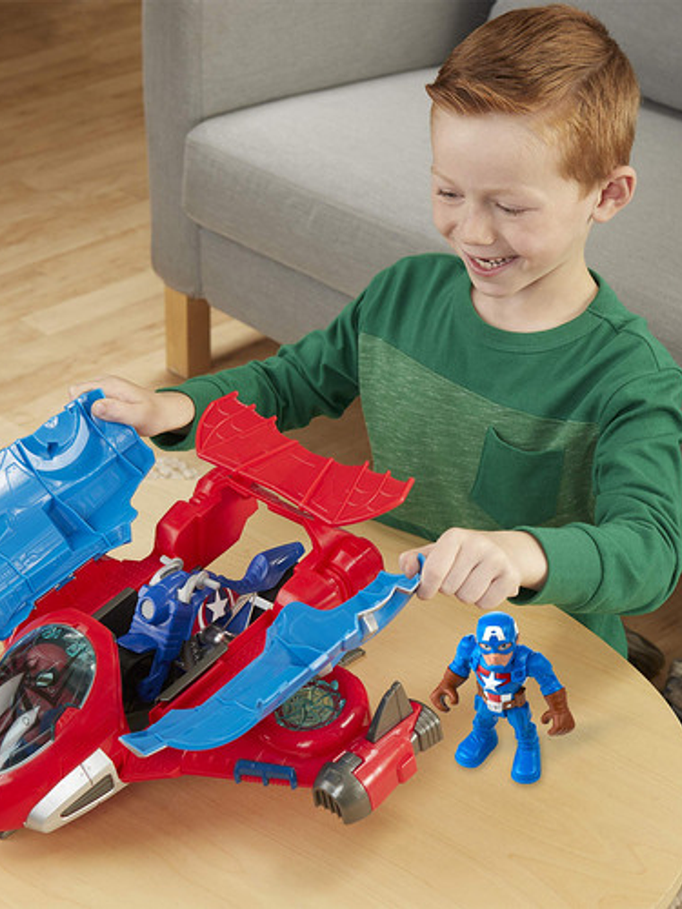 Marvel Super Hero Adventure Avengers 3 Figuras Y 3 Vehiculos 4