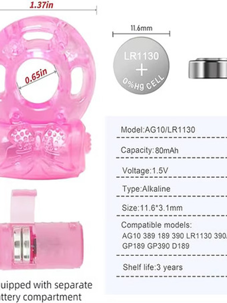 Anillo Vibrador Retardante Consolador Erotico Color Rosa 2