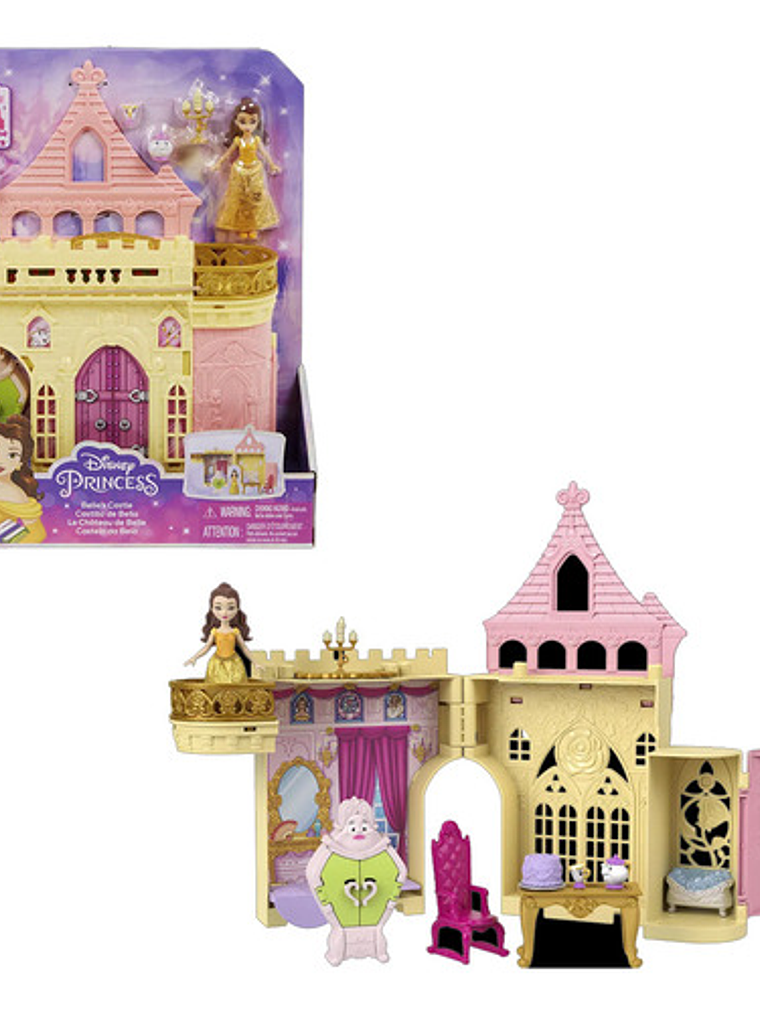 Disney Princesa Casa De Muñecas Castillo De Bella Apilable Multicolor 3