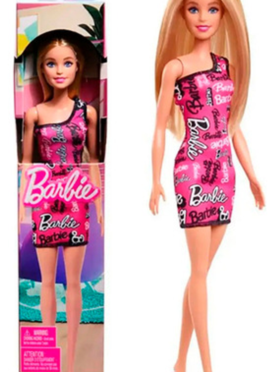 Muñeca Barbie Brand Entry Asst Rubia Mattel Vestido Rosa 3