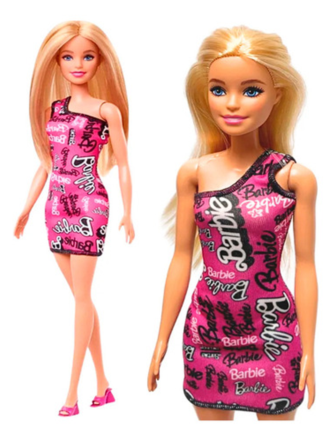 Muñeca Barbie Brand Entry Asst Rubia Mattel Vestido Rosa 4