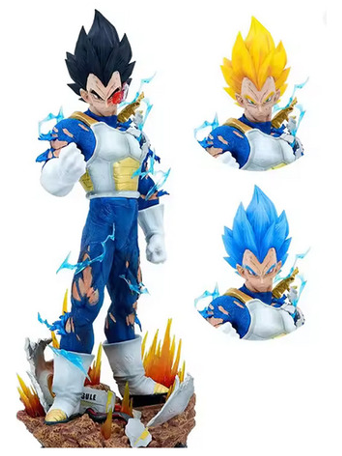 Figura Dragon Ball Vegeta Battle Damage Cambio De Cabezas 1