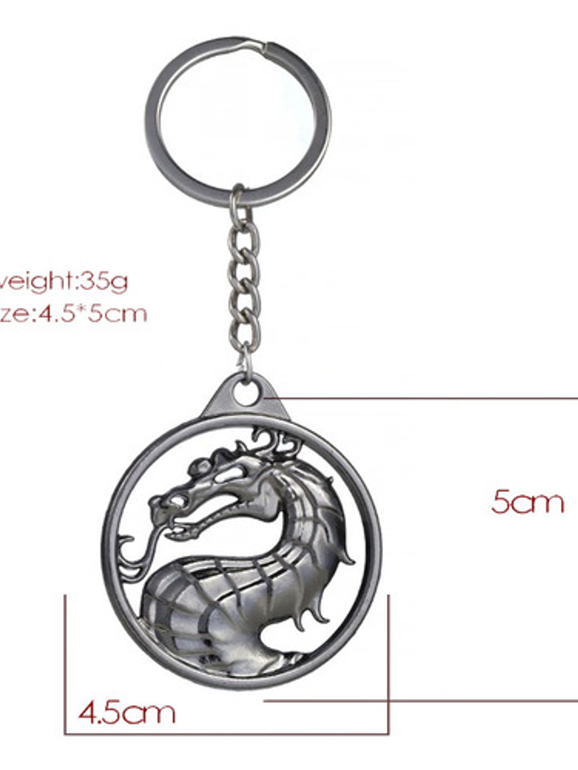 Llavero Metalico Dragon Logo De Mortal Kombat Acero 2