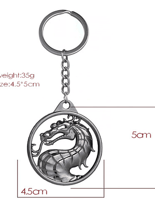 Llavero Metalico Dragon Logo De Mortal Kombat Acero