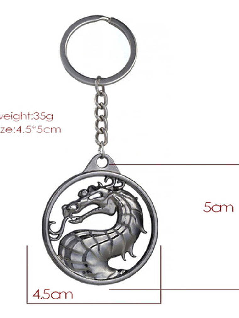 Llavero Metalico Dragon Logo De Mortal Kombat Acero 2