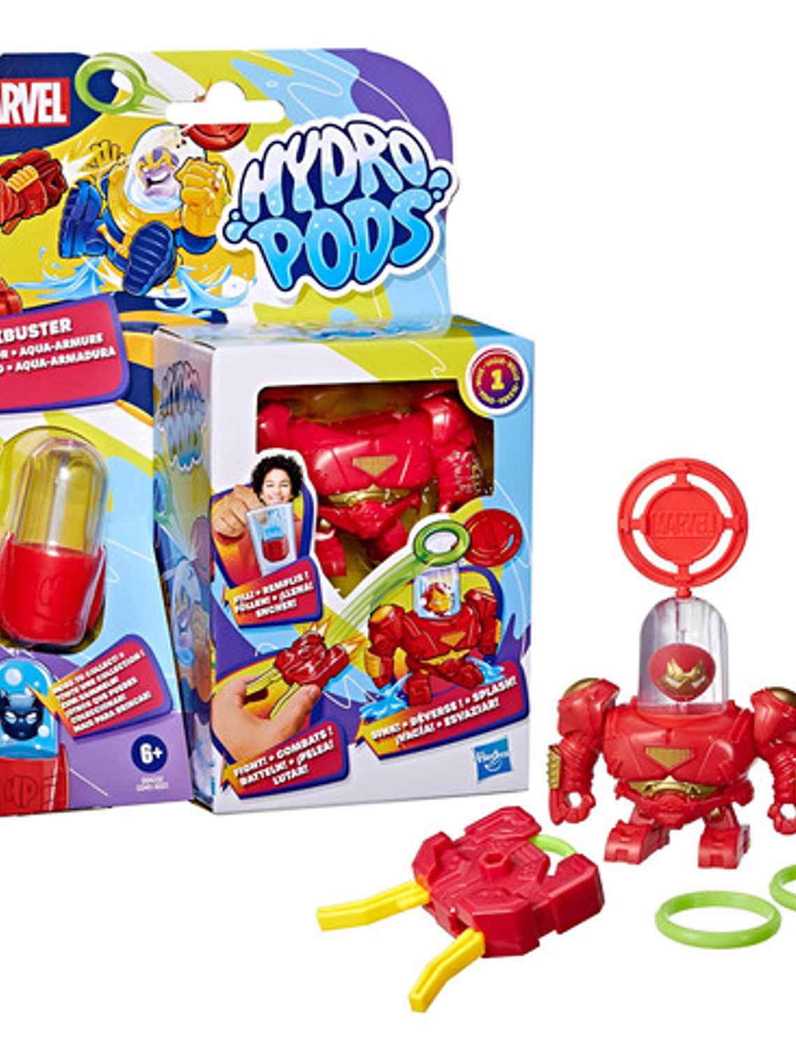 Figura Iron Man Hulkbuster Aqua Armadura Hydro Pods Marvel 1