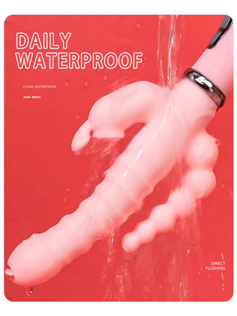 Consolador 3 En 1 Conejo Vibrador Impermeable Carga Usb 3