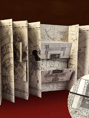 Mapa Merodeador Harry Potter Pequeño + Boleto Tren Hogwarts