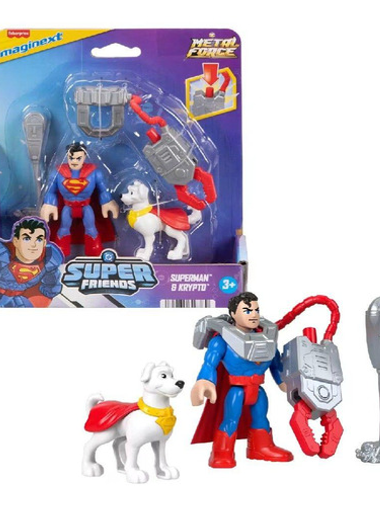 Superman De Imaginext Dc Super Friends Metal Force - Mattel 1