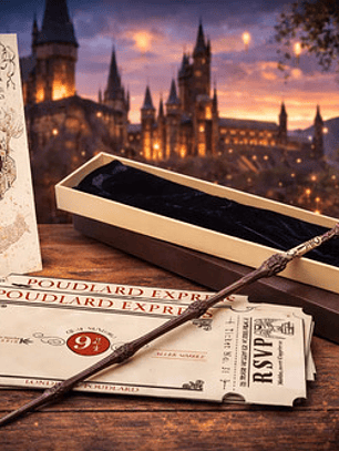 Kit Varita De Harry Potter, Mapa Merodeador Y Ticket Tren. Color Harry Potter