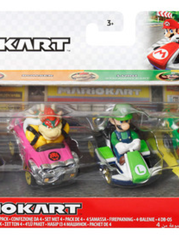Hot Wheels Paquete Luigi, Mario, Bowser Y Bowser Jr. 1