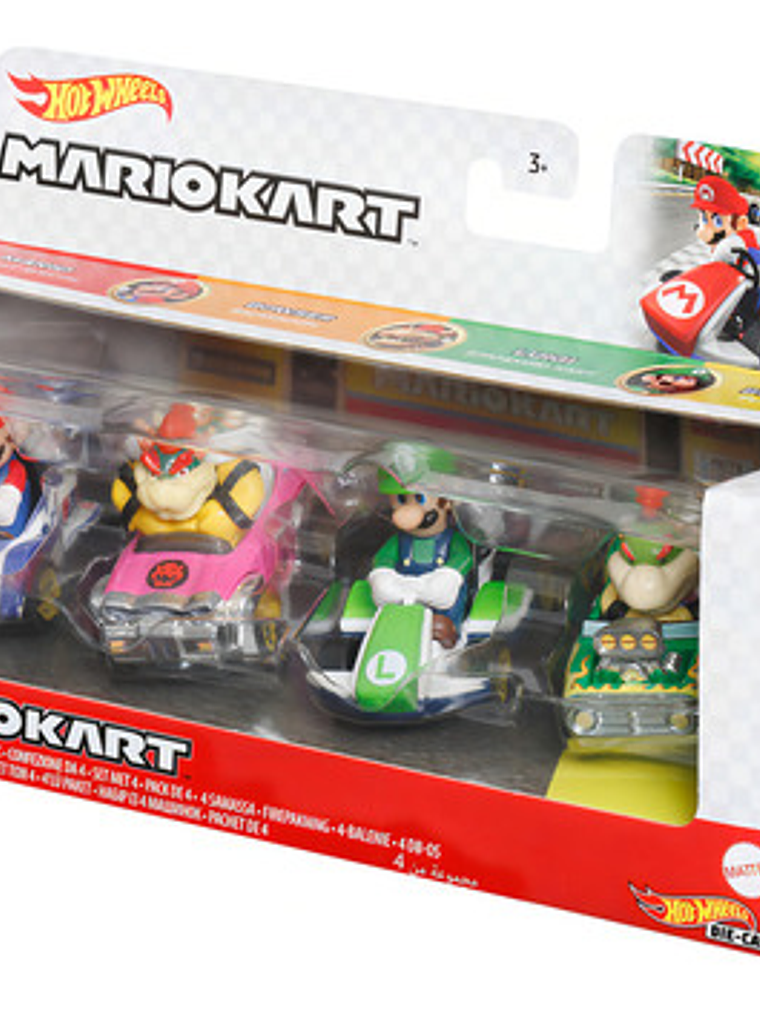 Hot Wheels Paquete Luigi, Mario, Bowser Y Bowser Jr. 2
