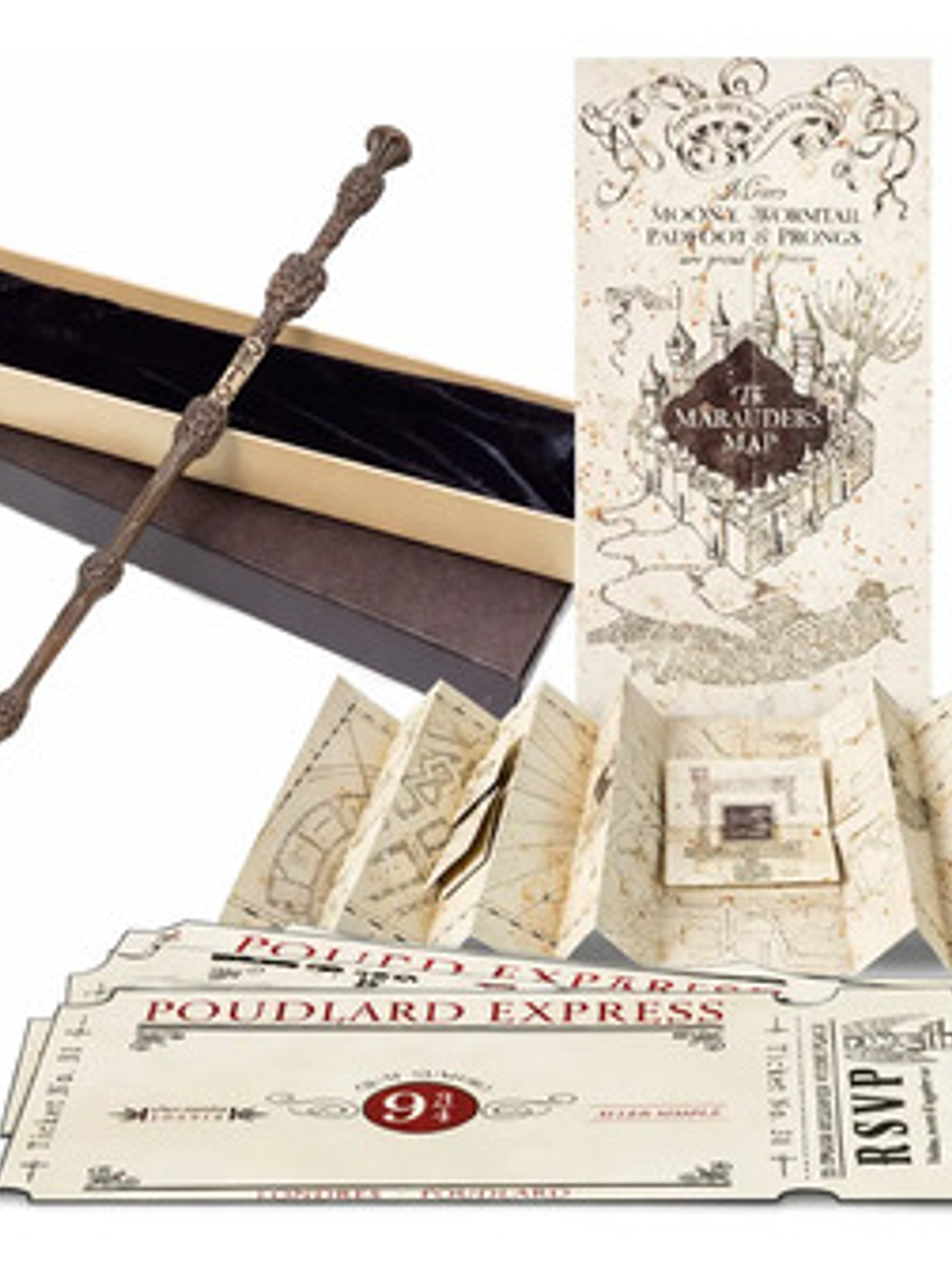 Varita Sauco Dumbledore Saga Harry Potter Más Mapa Y Boleto 1