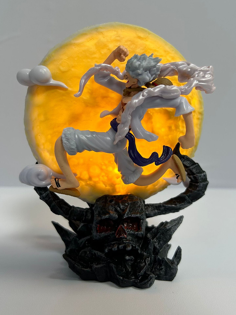 Figura monkey D Luffy gear 5 base calavera dios del sol 7