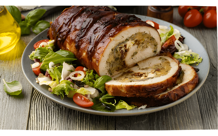 Rollos de pavo rellenos