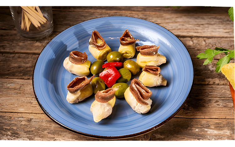 Alcachofitas con anchoas