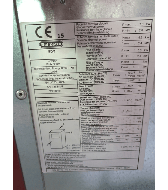 Salamandra Pellets DALZOTTO 8KW ITALY