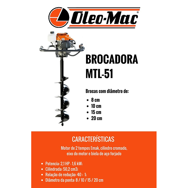 Brocadora Oleo-Mac MTL-51 6