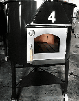 Forno a Lenha Móvel Nº4 = 16 C/Porta Vidro