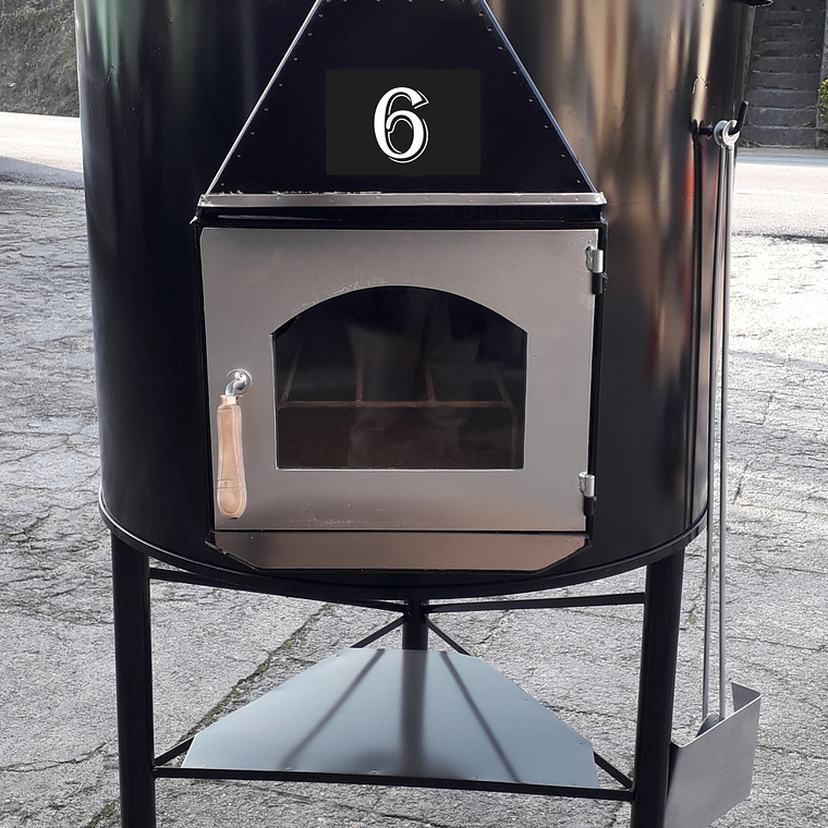 Forno a Lenha Móvel Nº6 = 22 CPorta Vidro 1