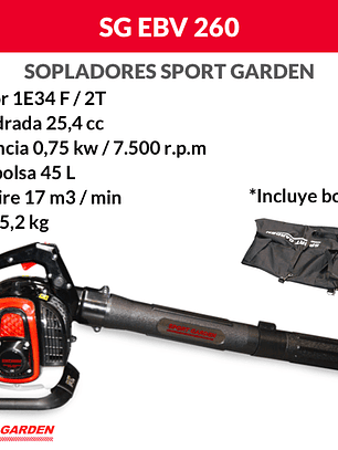 Soprador SG260 Com Kit Aspiração
