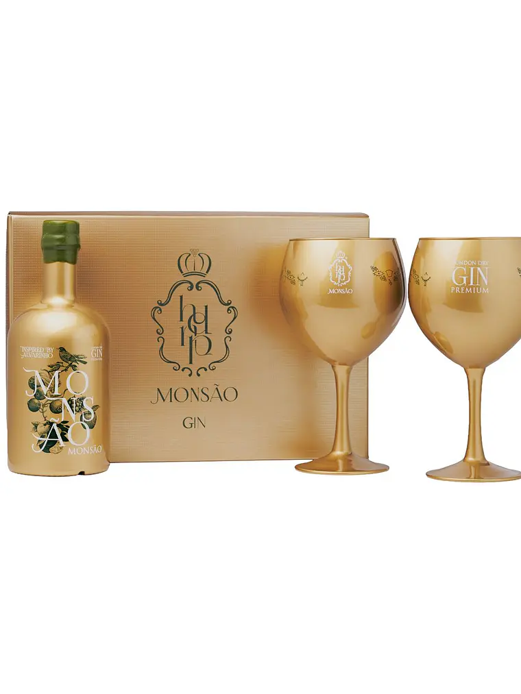 Monsão GIN de Alvarinho 50cl c/ 2 Copos Dourados 1