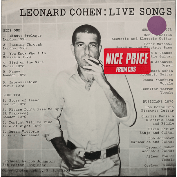 Leonard Cohen - Live Songs 1