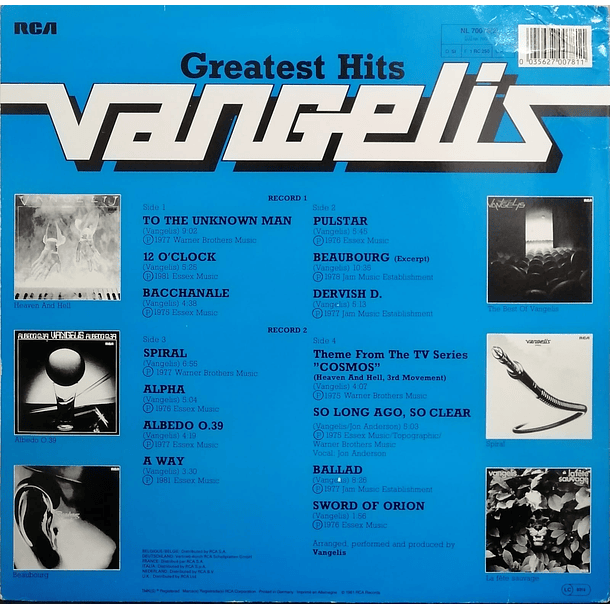 Vangelis - Greatest Hits (2 LP's) 3