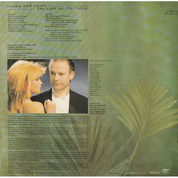 Toyah & Fripp - The Lady Or The Tiger 2