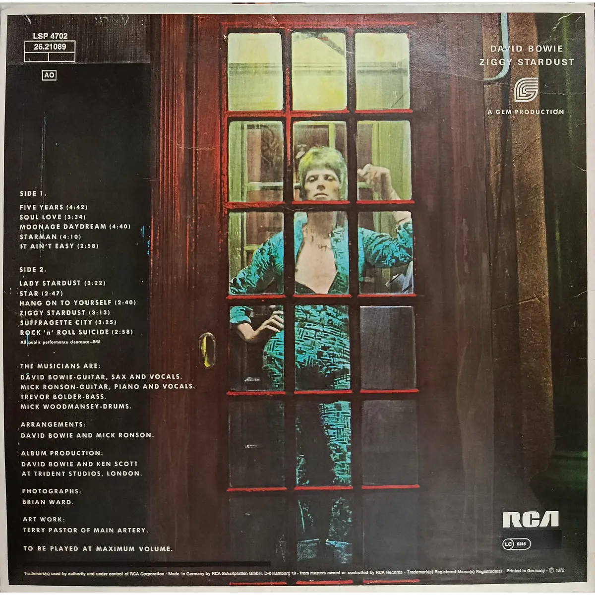 David Bowie - The Rise And Fall Of Ziggy Stardust And The Sp
