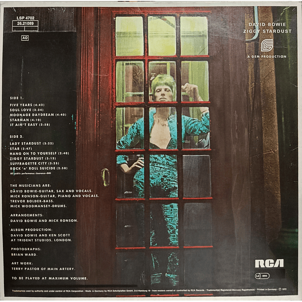 David Bowie - The Rise And Fall Of Ziggy Stardust And The Spiders From Mars (1972) 2