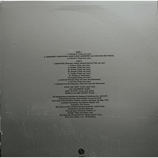 Focus - Live At The Rainbow 2