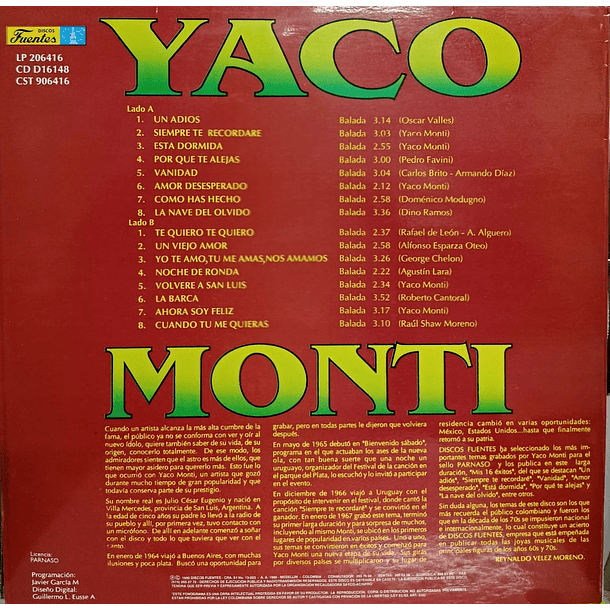 Yaco Monti - Mis 16 Éxitos 2
