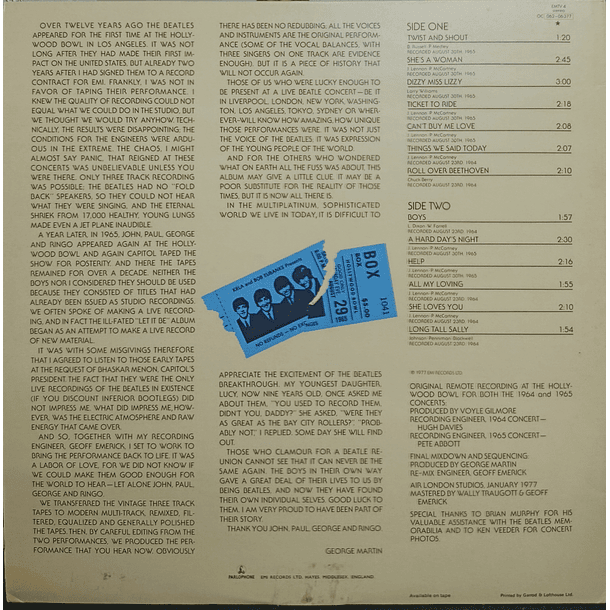 The Beatles - The Beatles At The Hollywood Bowl 2