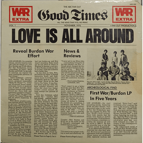 War Featuring Eric Burdon - Love Is All Around 1
