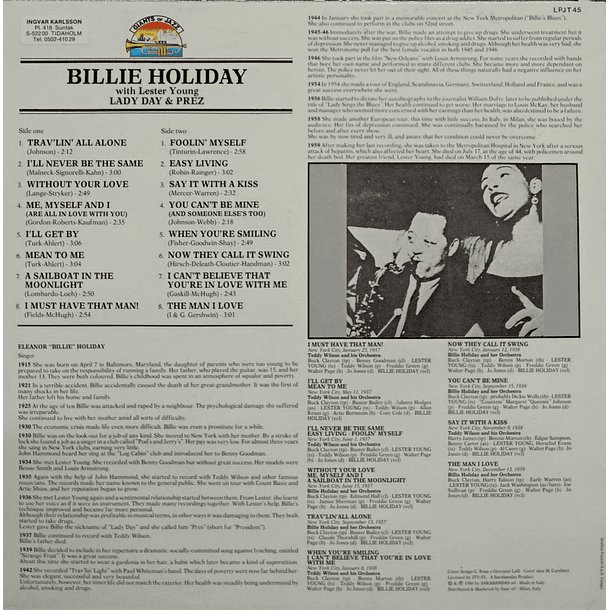 Billie Holiday - Lady Day & Prez 2